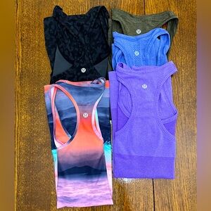 🍋LIKE NEW Lululemon 5 Pc Assorted Tank tops